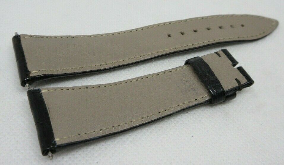 Franck Muller 22mm Black Alligator Strap OEM Genuine Grey Stitch