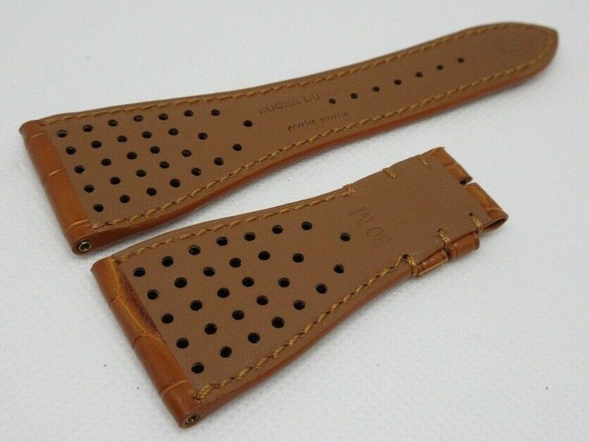 New Roger Dubuis G40 30mm Glossy Brown Alligator Strap OEM Genuine