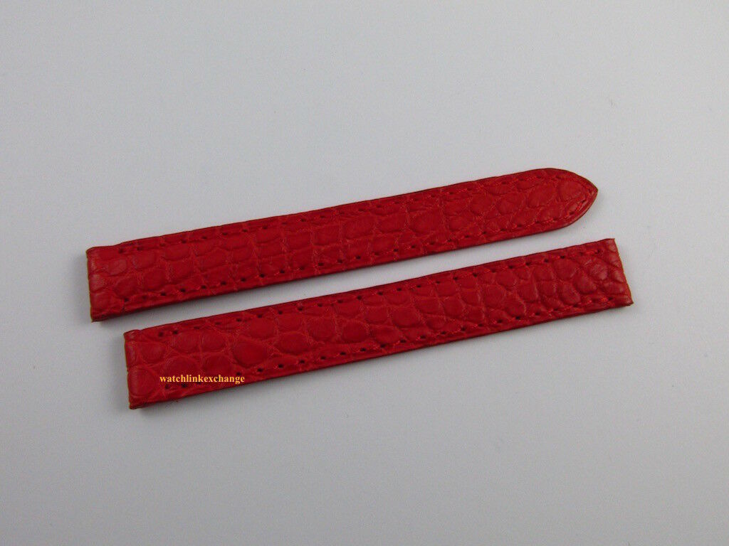 New Cartier 12mm Red Alligator Strap OEM Bag for Deployant Buckle
