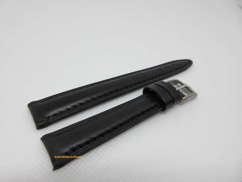 New Tag Heuer 14mm Black Leather Strap Steel Buckle