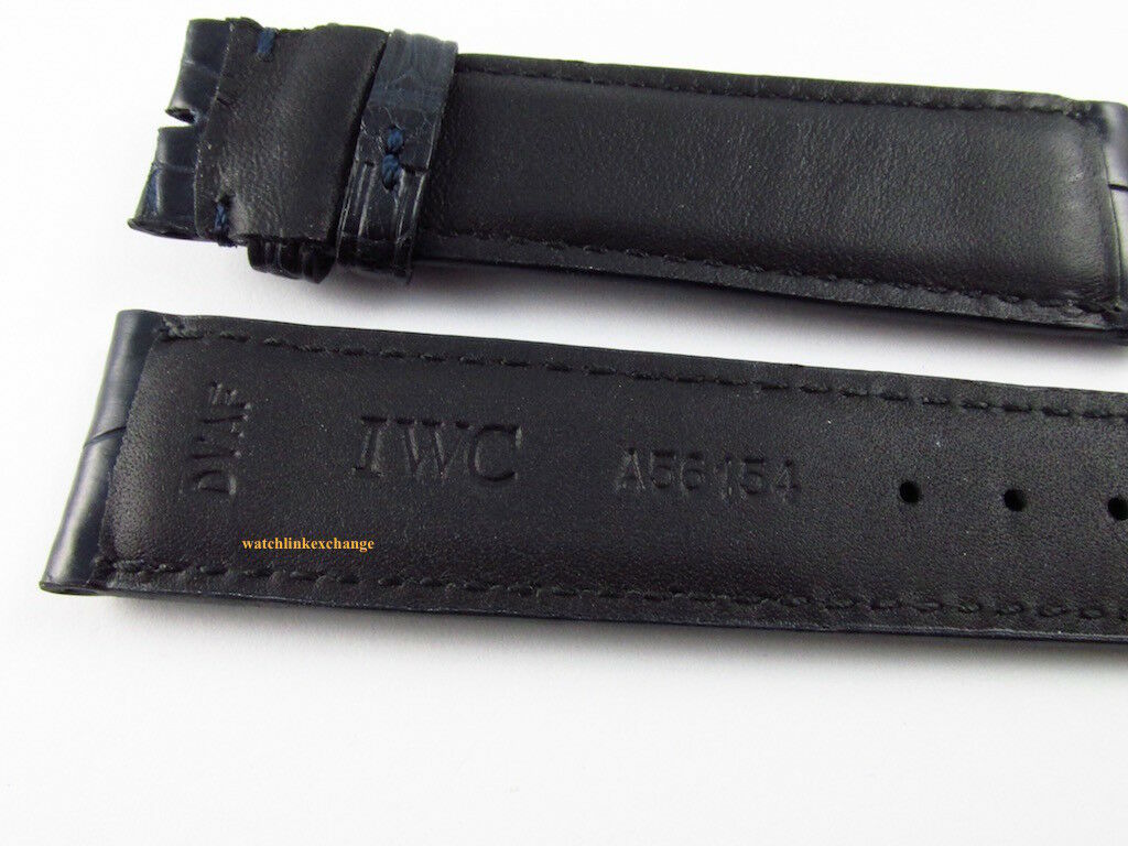 New IWC 20mm Navy Blue Alligator Strap OEM XL