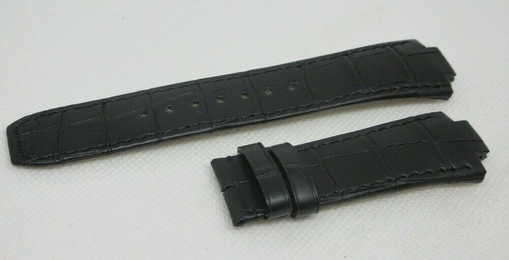 New Baume Mercier 25mm Black Alligator Strap OEM Genuine Bag