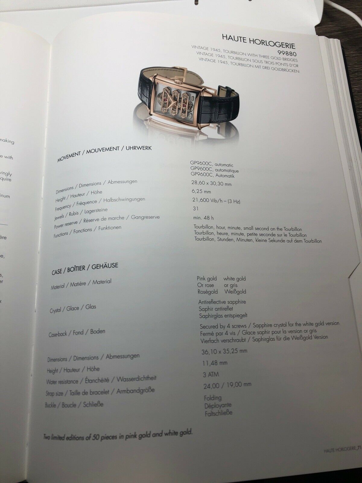 Girard Perregaux Watch Book Catalog Hardcover Complete Collection 2011 2012 Rare