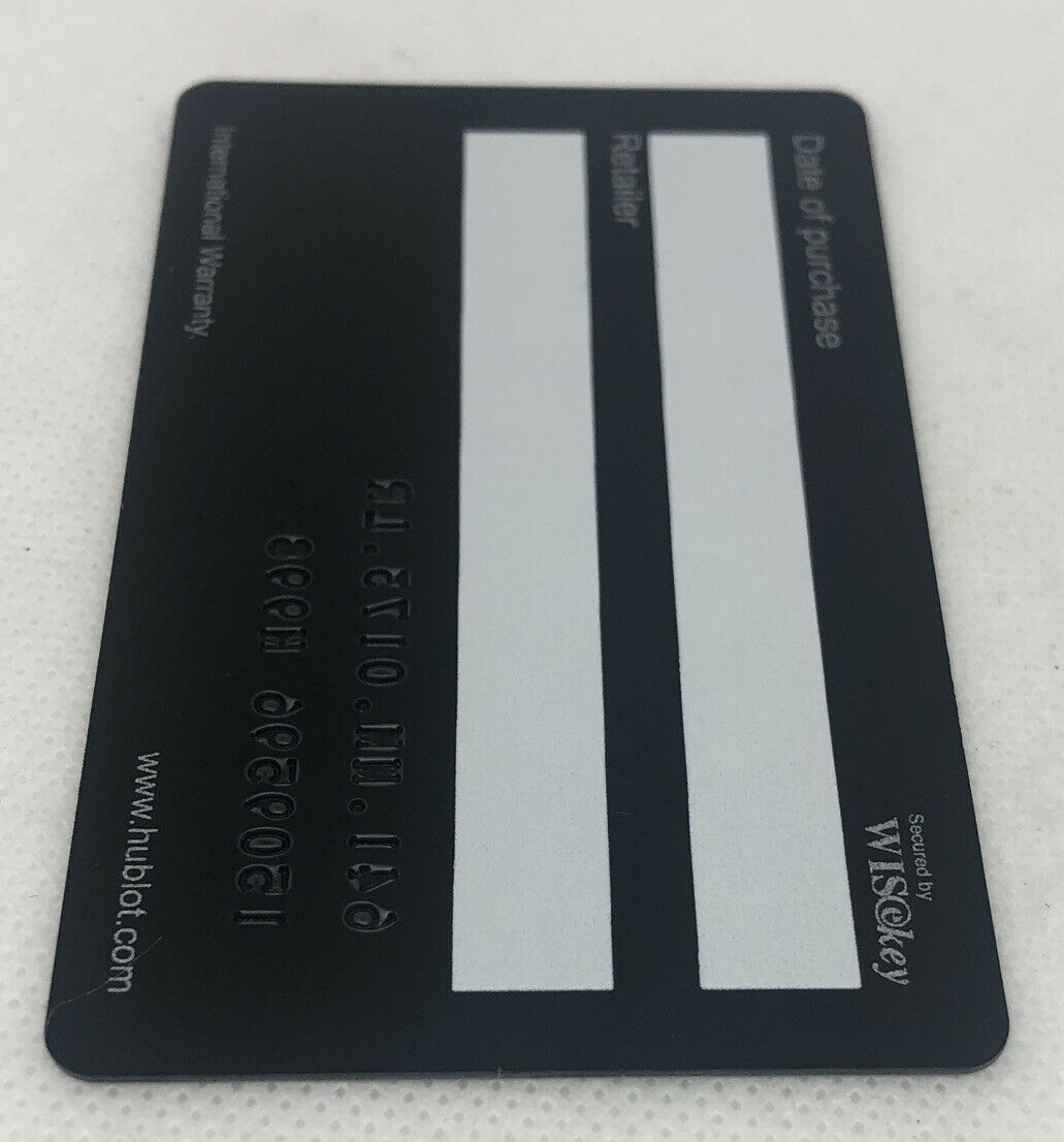 Hublot Spirit Of Big Bang Blank Warranty Card OEM Genuine