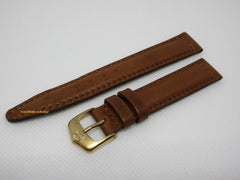 New Tag Heuer 15mm Brown Leather Strap Buckle Dual Stitch