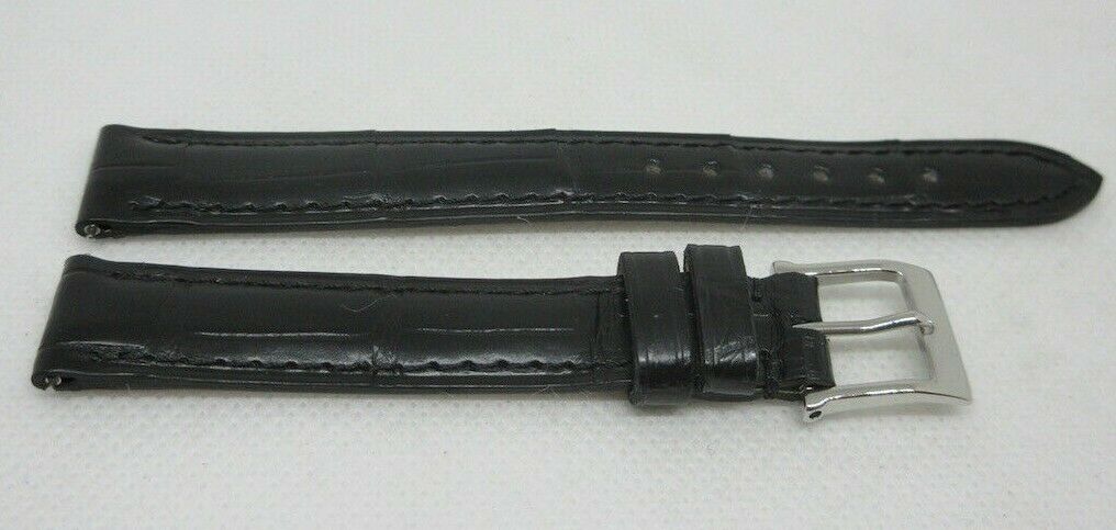 New Camille Fournet 14mm Black Alligator Strap Genuine Buckle Authentic Matte