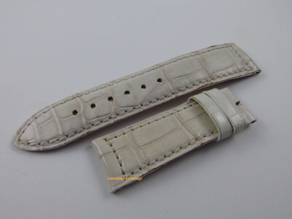 Jaeger LeCoultre 17mm White Alligator Strap OEM Short Size