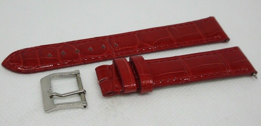 New Camille Fournet 16mm Red Alligator Strap Buckle Genuine Bag