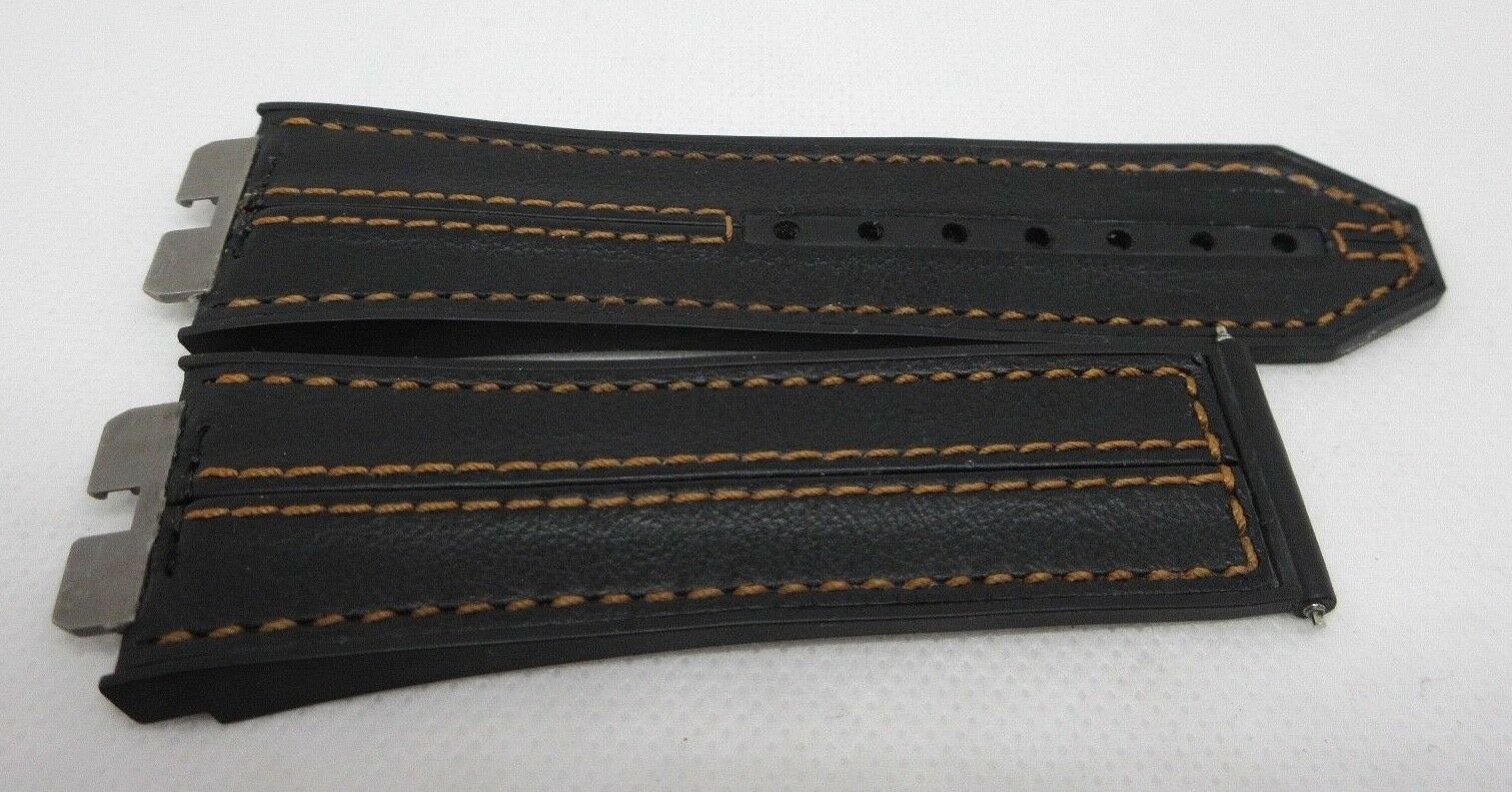 Hublot Big Bang Unico 27mm Black Orange Leather Rubber Strap OEM