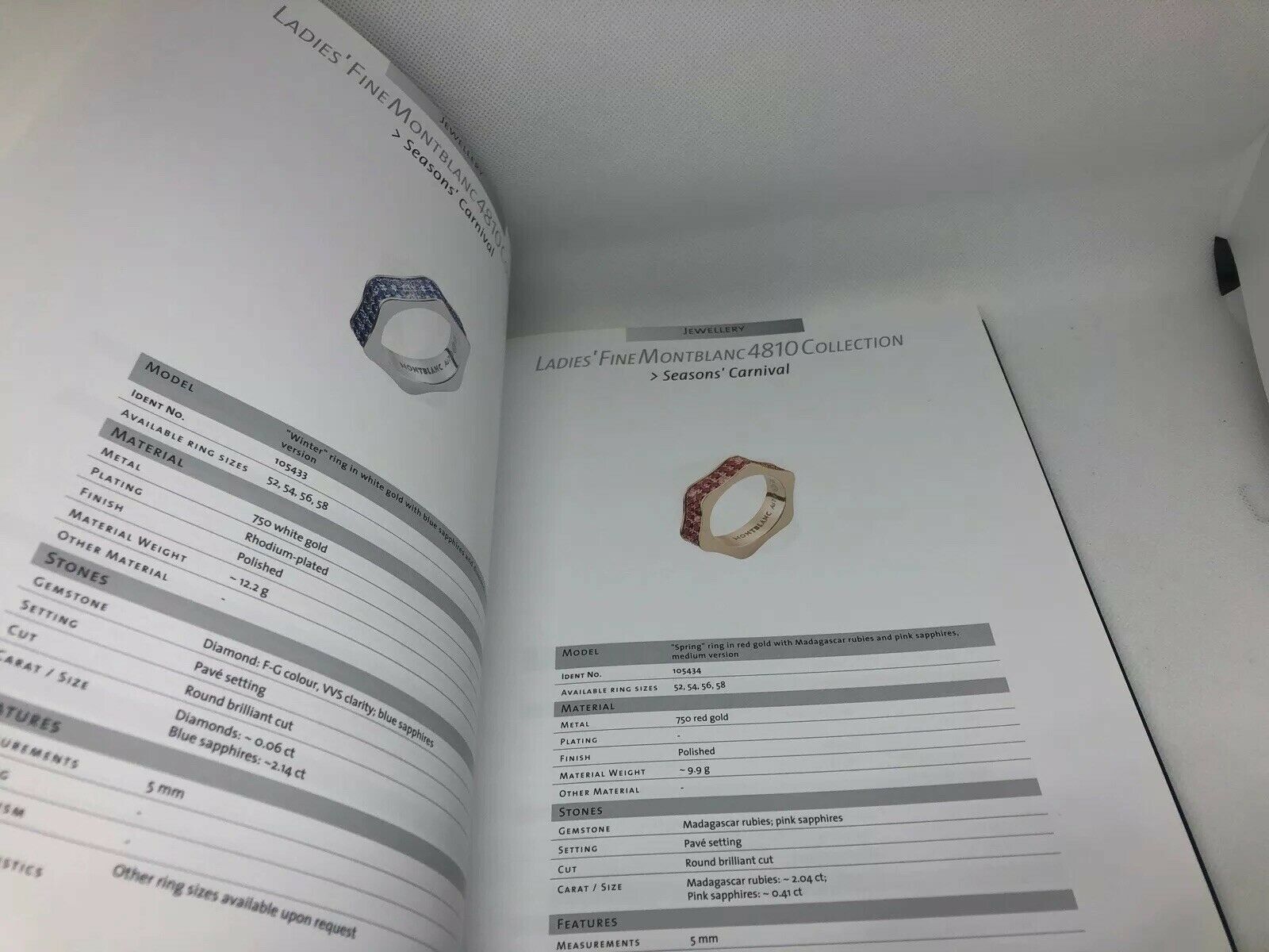 Montblanc Jewelry Collection Manual Book Guide Hardcover