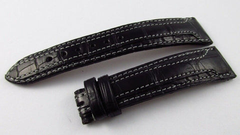 Glashutte 20mm Black Alligator Strap White Stitch OEM Genuine Sport Evolution