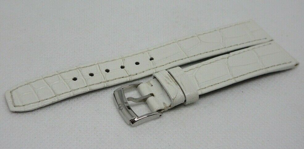 Baume Mercier 16mm White Alligator Strap Genuine OEM Stainless Steel Tang Buckle