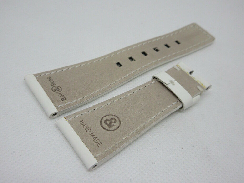 Bell & Ross 24mm White Leather Strap Glossy OEM