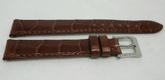 New Camille Fournet 14mm Brown Alligator Strap Genuine Steel Buckle Authentic