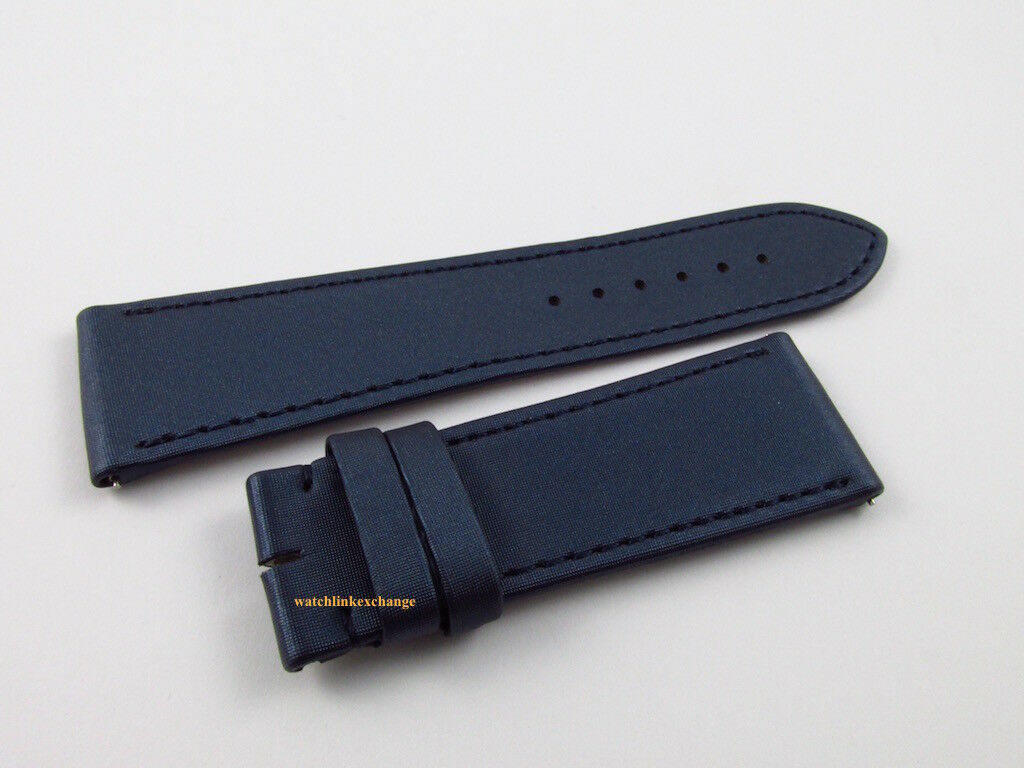 New Parmigiani 22mm Blue Silk Leather Strap OEM Short Size