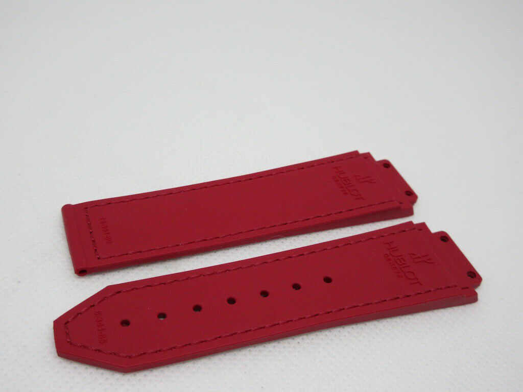 New Hublot 22mm Red Gummy Alligator Strap for Big Bang 41mm OEM Genuine