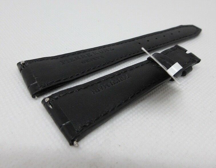 New Pierre Kunz 20mm Black Alligator Strap OEM