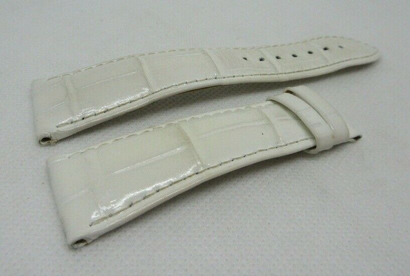 Franck Muller 22mm White Alligator Strap OEM Genuine Glossy