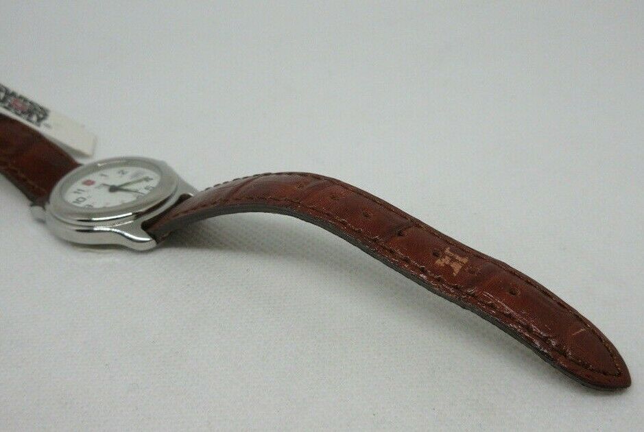 Swiss Army Officer 30mm Ladies Watch Brown Leather Strap OEM Genuine Steel