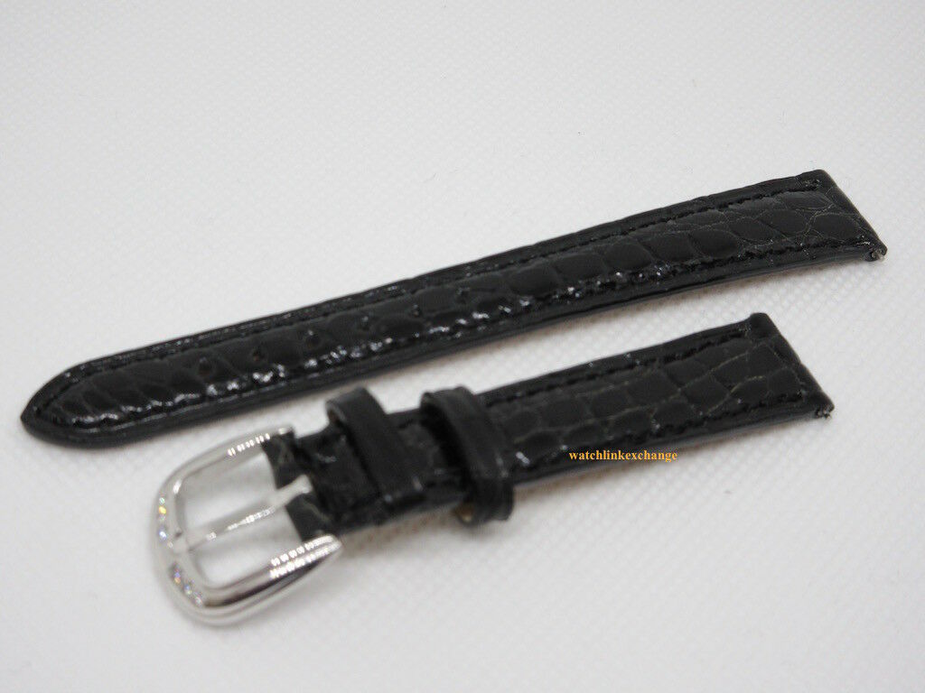 Franck Muller Diamond Stainless Steel Buckle 14mm Black Alligator Strap