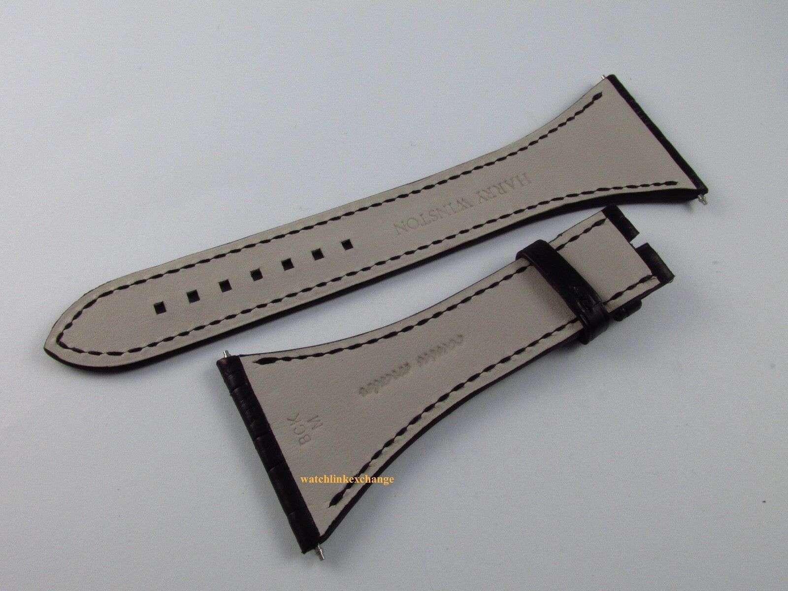 New Harry Winston 35mm Black Alligator Strap for Avenue Squared Collection OEM