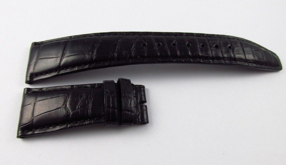 IWC 22mm Black Alligator Strap OEM for Deployant Buckle