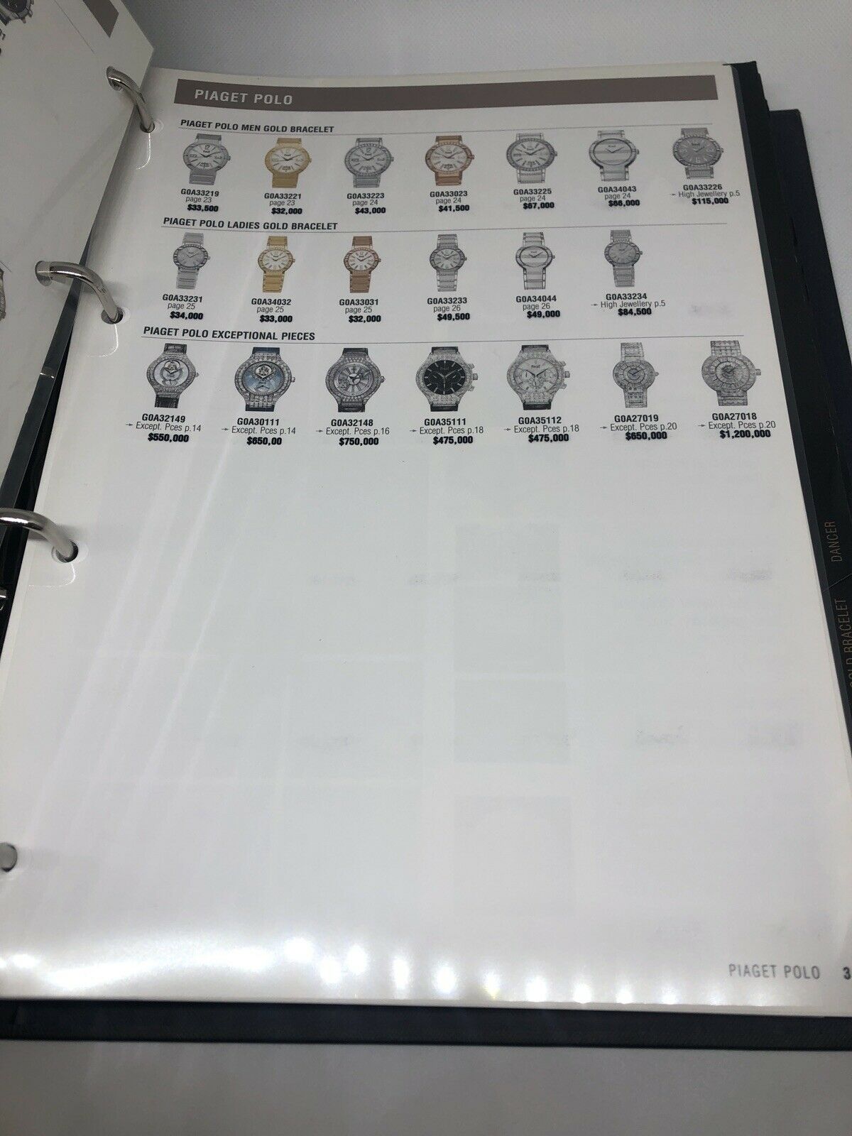 Piaget Masterline Book Binder Watches 2010 2011