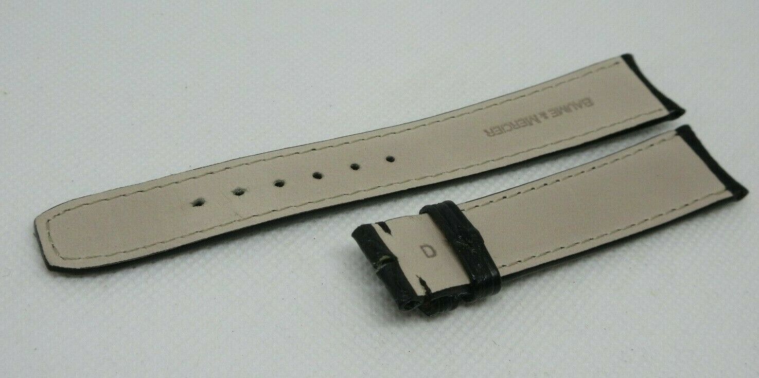 New Baume Mercier 18mm Black Alligator Strap OEM Genuine