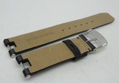 New Baume Mercier 16mm Black Leather Strap Stainless Steel Buckle OEM Satin