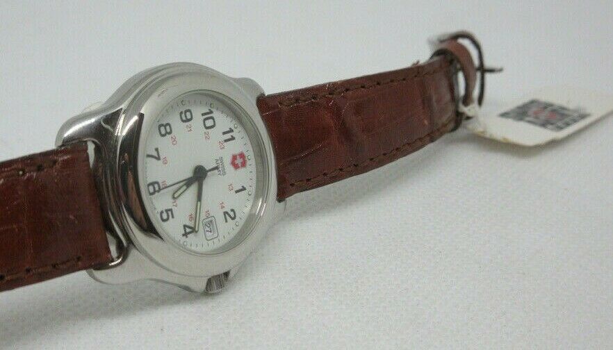 Swiss Army Officer 30mm Ladies Watch Brown Leather Strap OEM Genuine Steel