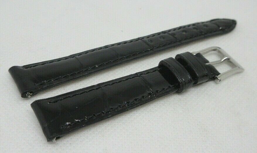 New Camille Fournet 14mm Black Alligator Strap Genuine Steel Buckle Authentic