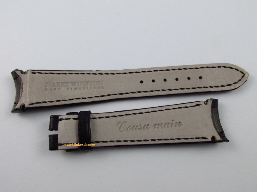 New Harry Winston 21mm Black Alligator Strap OEM