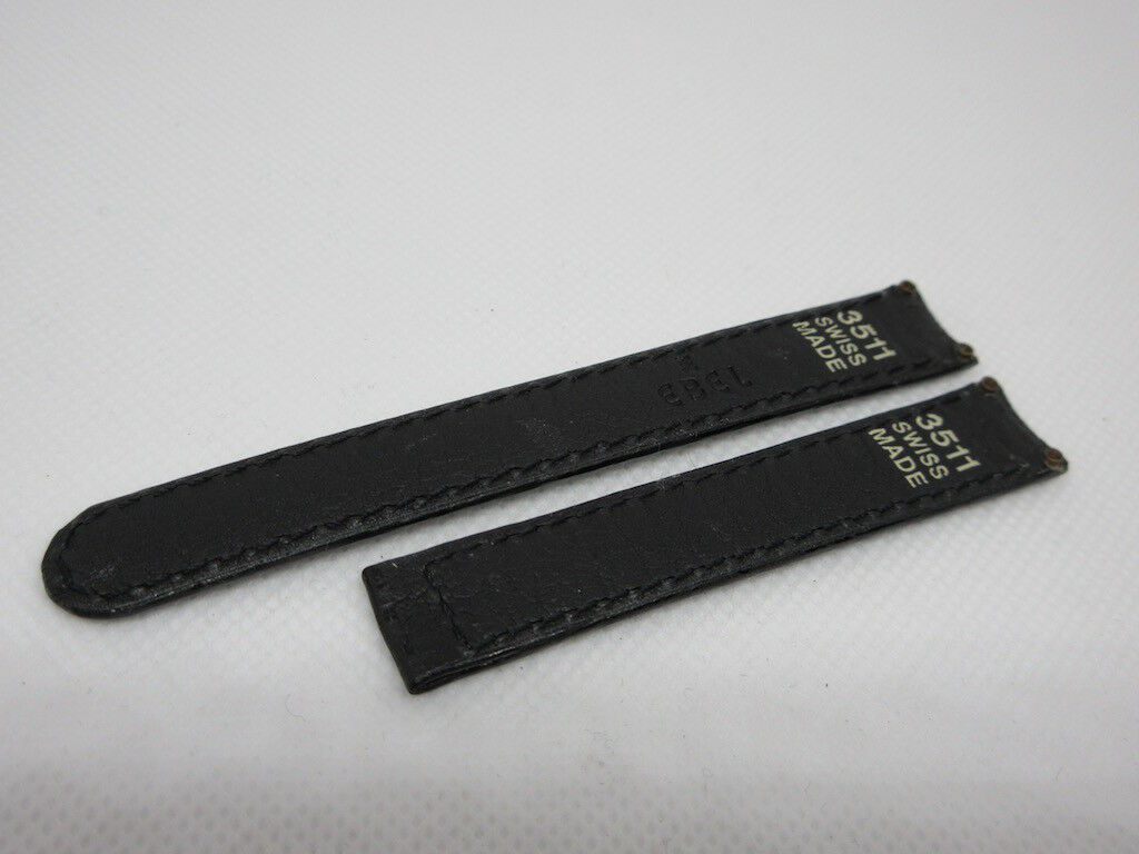 New Ebel 13mm Black Sharkskin Leather Strap OEM