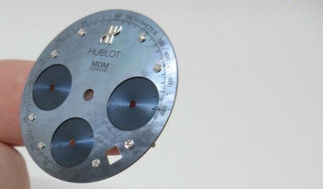 New Hublot MDM Chrono Blue MOP Diamond Dial 28mm Mother of Pearl