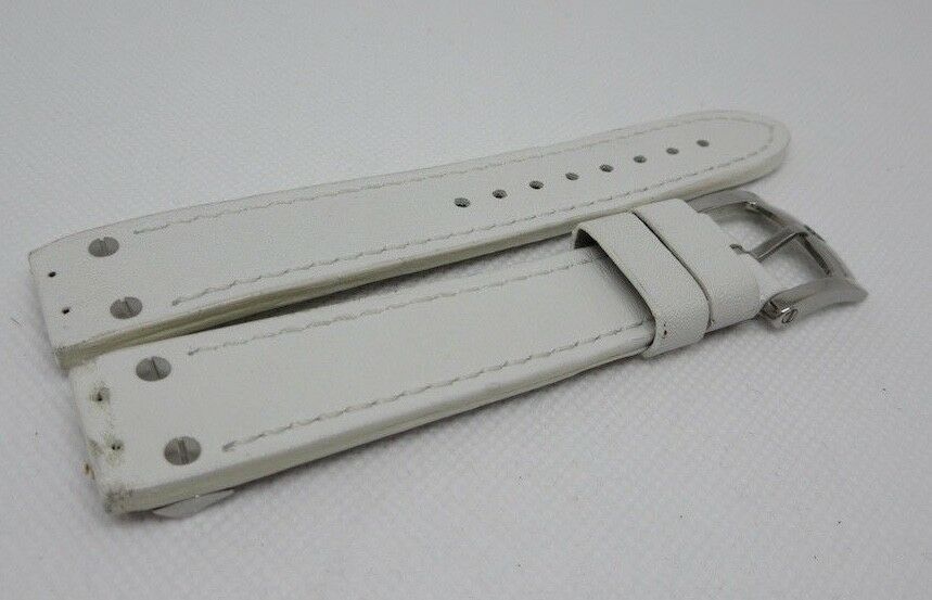 Giuliano Mazzuoli Manometro 18mm White Leather Strap Stainless Steel Buckle OEM