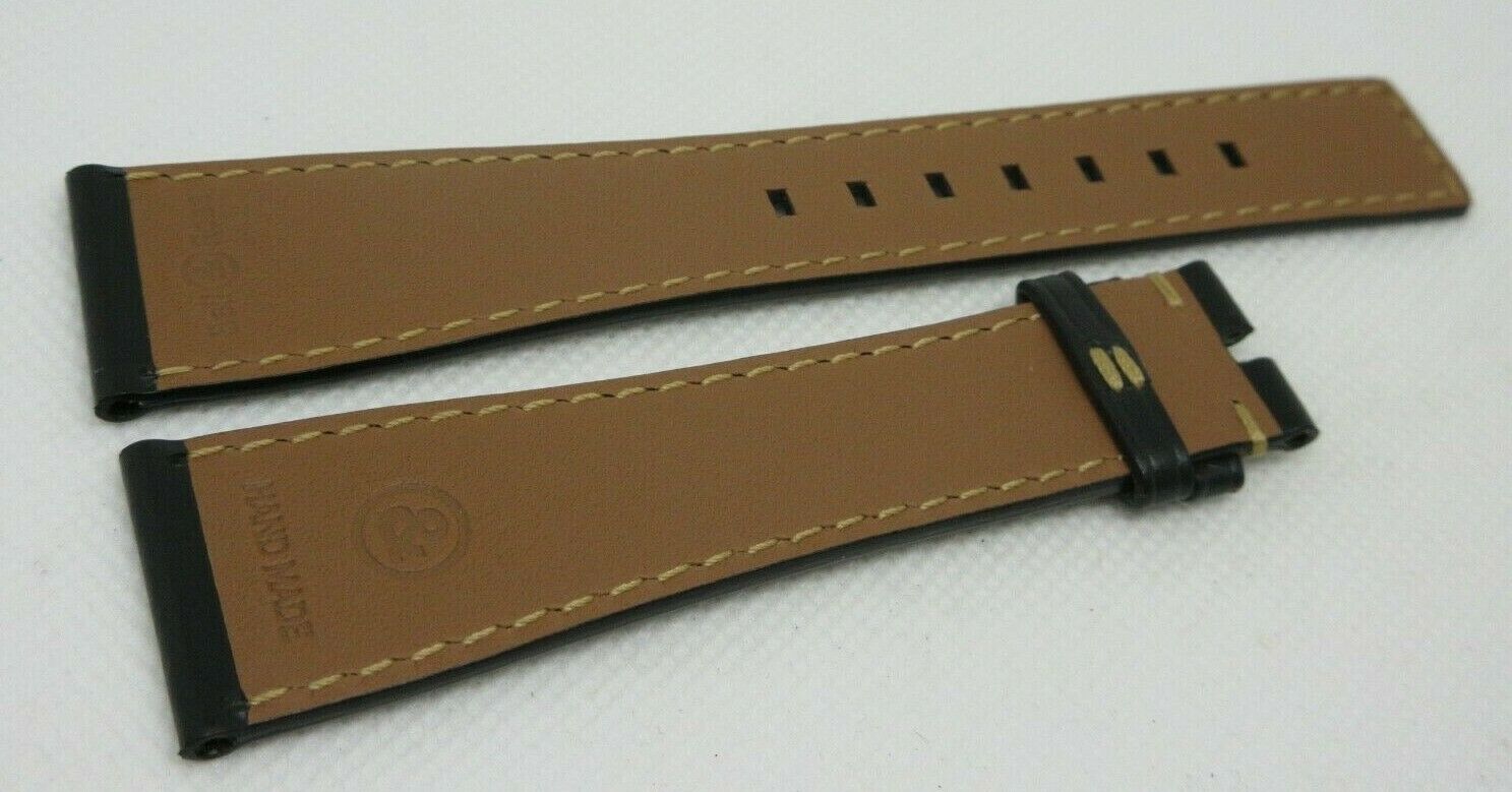 New Bell & Ross Black Leather Strap 24mm OEM Genuine BR S XL Size