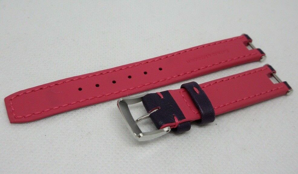 New Baume Mercier 14mm Purple Pink Leather Strap Stainless Steel Buckle OEM