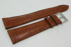 New Camille Fournet 22mm Brown Alligator Strap Genuine Steel Buckle Bag OEM