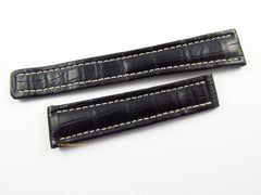 New Breitling 19mm Black Alligator Strap 462P OEM for Deployant Buckle