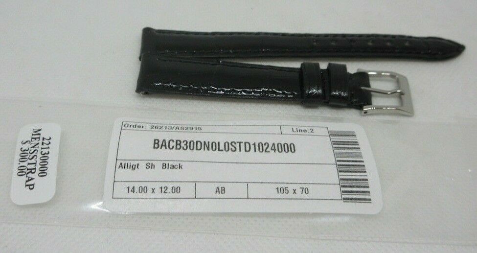 New Camille Fournet 14mm Black Alligator Strap Genuine Steel Buckle Authentic