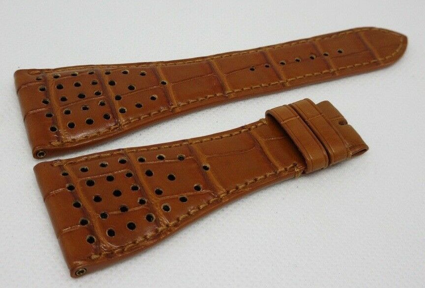 New Roger Dubuis G40 30mm Glossy Brown Alligator Strap XL Size OEM Genuine