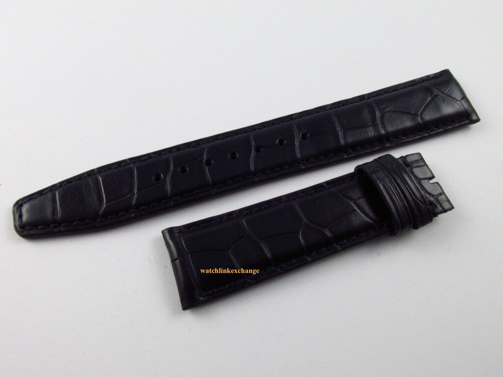 New IWC 20mm Navy Blue Alligator Strap OEM XL
