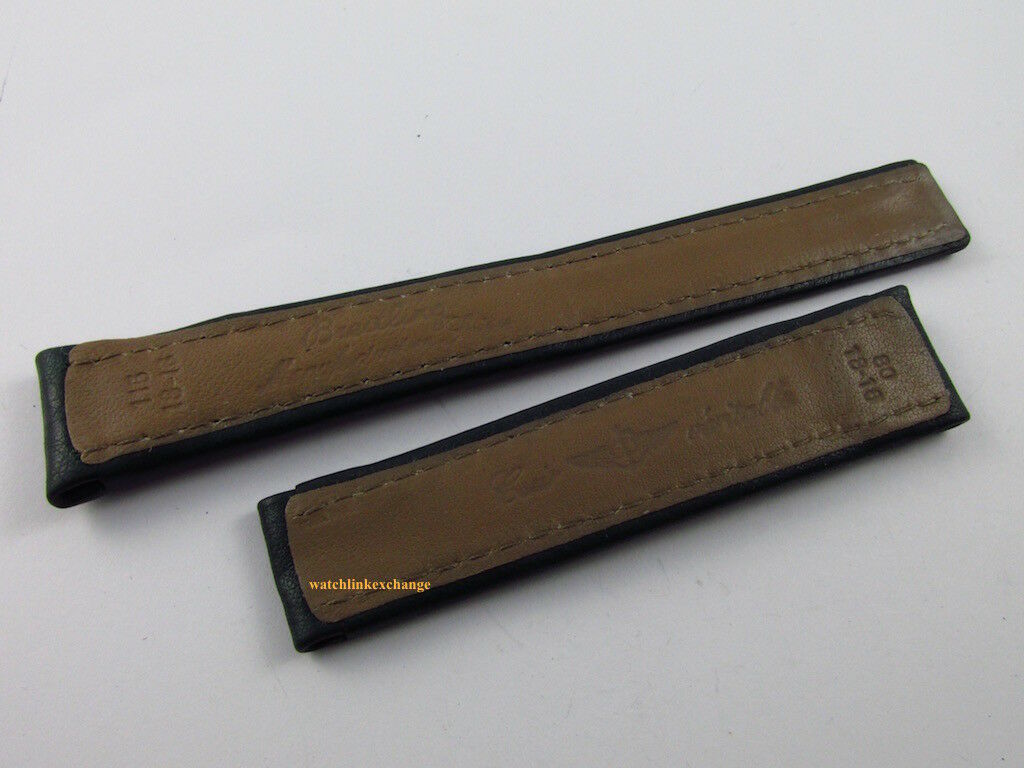 New Breitling 18mm Green Leather Strap for Deployant Buckle OEM