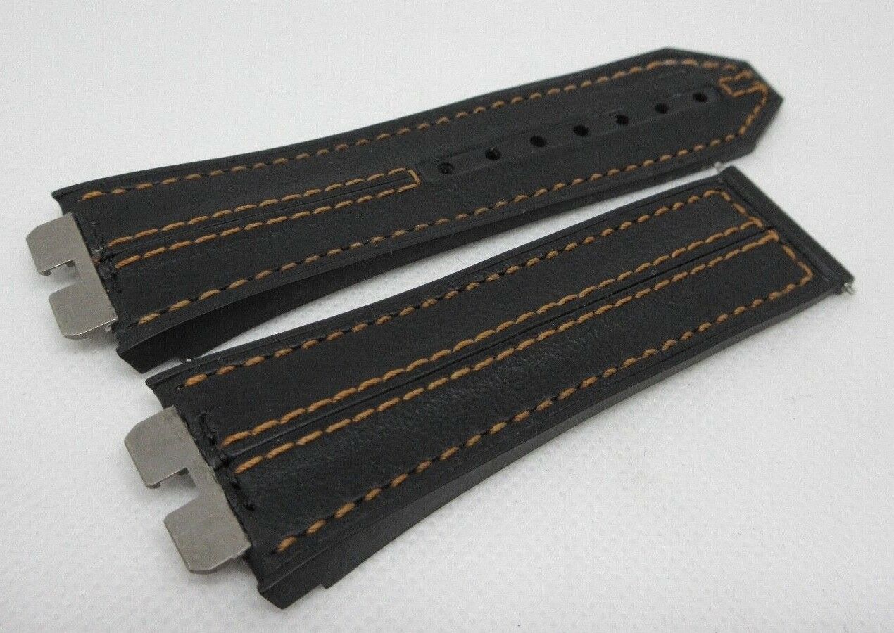 Hublot Big Bang Unico 27mm Black Orange Leather Rubber Strap OEM