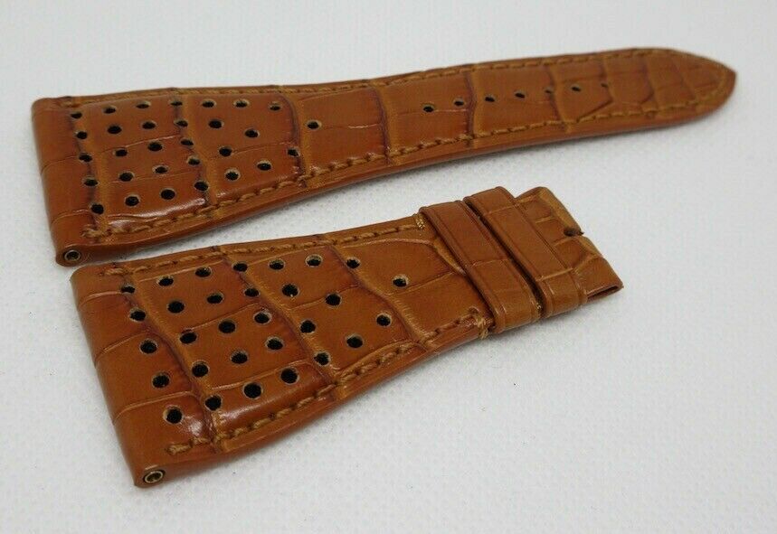 New Roger Dubuis G40 30mm Glossy Brown Alligator Strap OEM Genuine