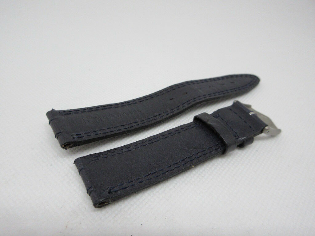Tag Heuer 20mm Grey Leather Strap Blue Stitch Stainless Steel Buckle
