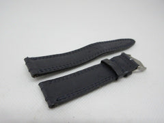 Tag Heuer 20mm Grey Leather Strap Blue Stitch Stainless Steel Buckle