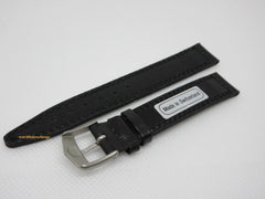New Tag Heuer 15mm Black Leather Strap Steel Buckle