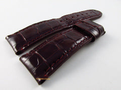 Panerai 23mm Burgundy Alligator Strap OEM for Radiomir 42mm Pin Buckle A Series