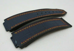 Hublot Big Bang Blue Gummy Alligator Strap OEM Genuine for 44mm Triple Stitch